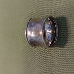 Vintage Sterling silver concave wide band ring